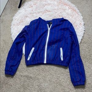 Blue and red striped jacket